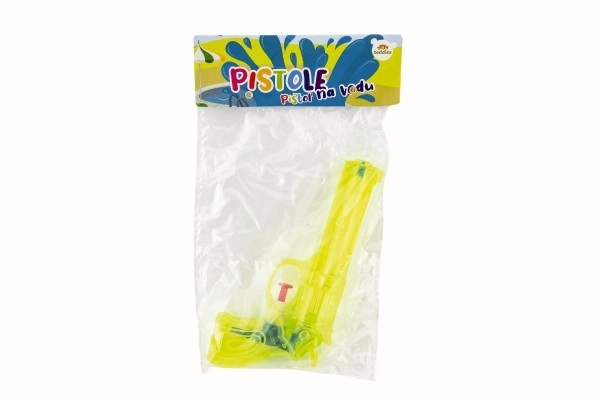Pistolet à eau plastique 17cm 3 couleurs en sachet