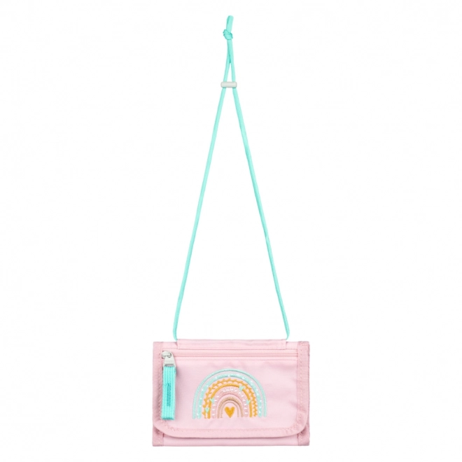 BAAGL Portefeuille autour du cou Arc-en-ciel rose 