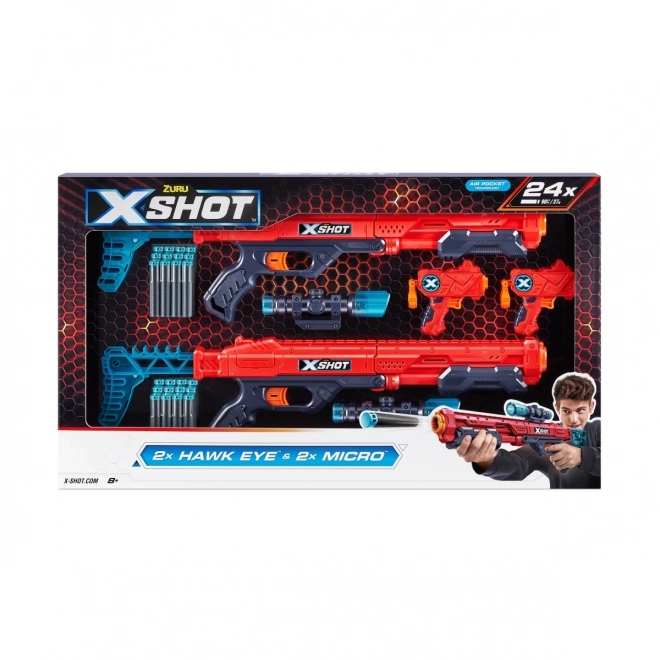 Ensemble de blasters X-Shot Excel Hawk Eye et Micro