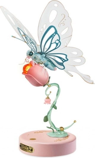 Papillon mécanique rose RoboTime