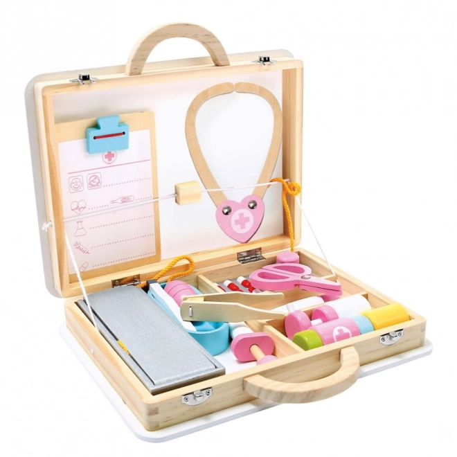 Bino Ensemble médical dans une valise en bois