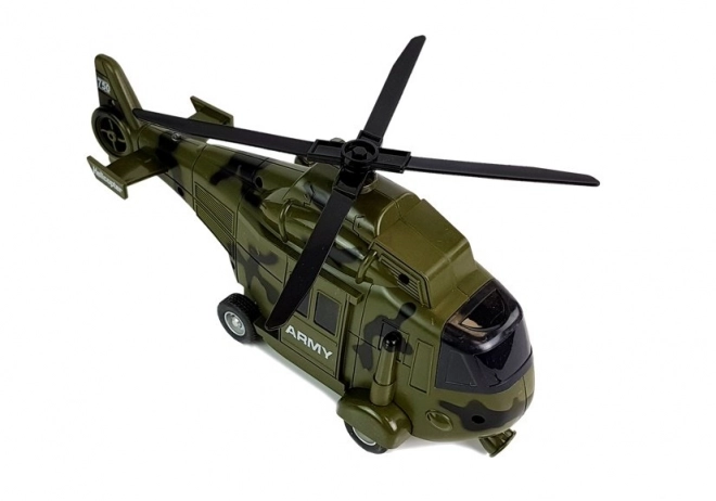 Hélicoptère militaire de sauvetage 1:16 Crochet Lumière Son