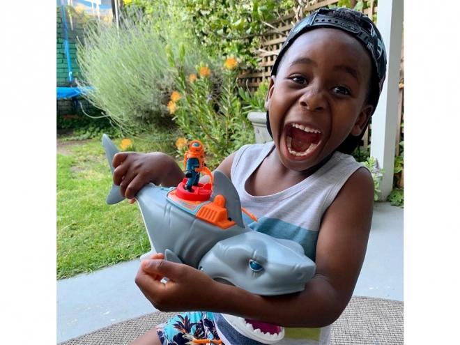 Mega requin attaquant Imaginext avec mâchoire mobile