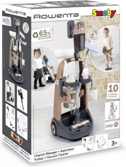 Chariot de ménage pour enfant avec aspirateur Rowenta