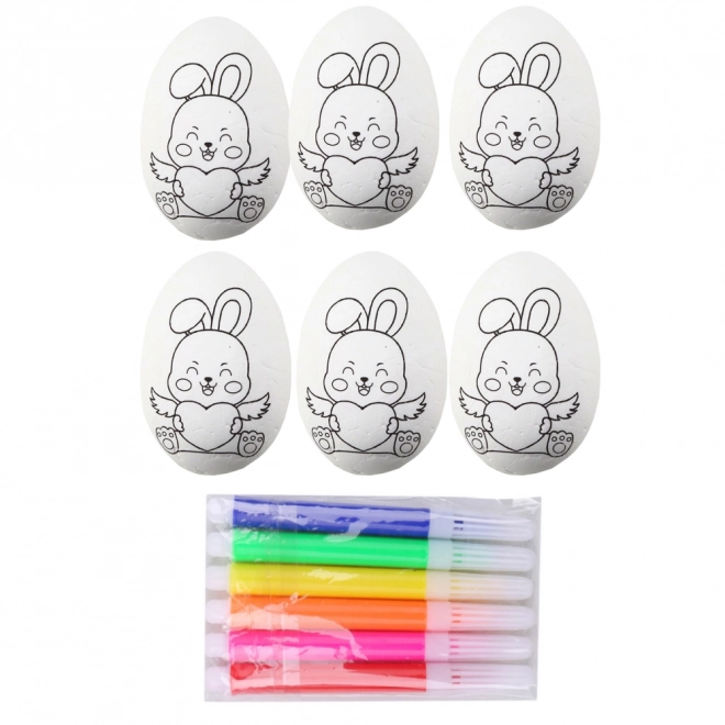 Œufs en polystyrène de Pâques à peindre motif lapin