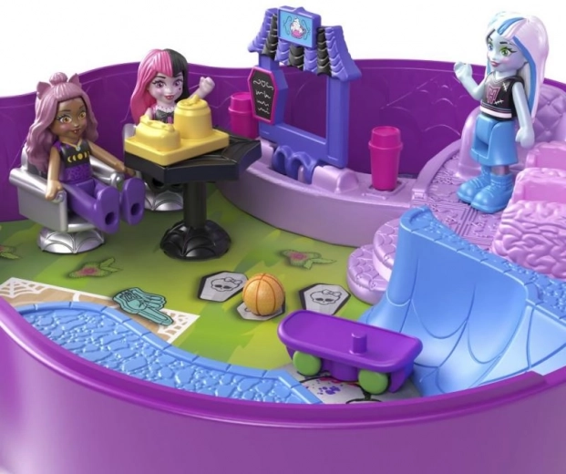 École et skatepark à deux niveaux