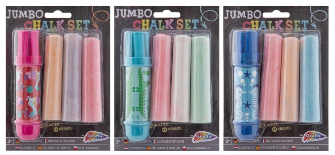 Craies de trottoir Jumbo + support 3 pcs