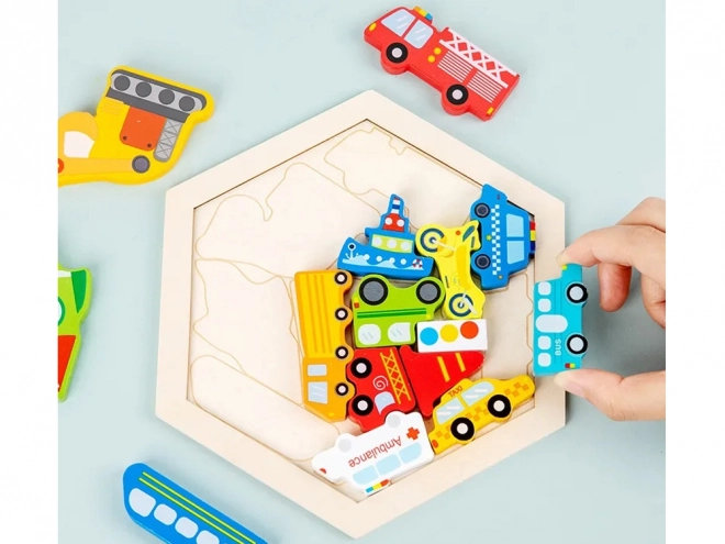 Puzzle en bois Véhicules