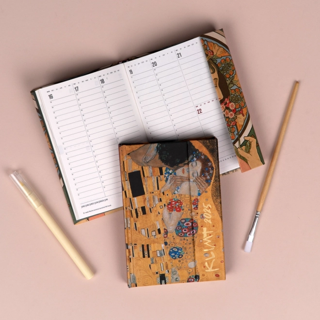 NOTIQUE Agenda magnétique quotidienne Gustav Klimt 2025, 11 x 16 cm
