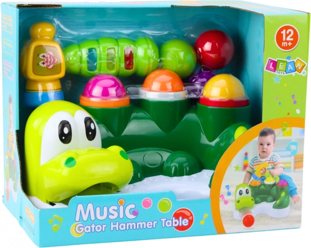 Crocodile interactif avec marteau et toboggan