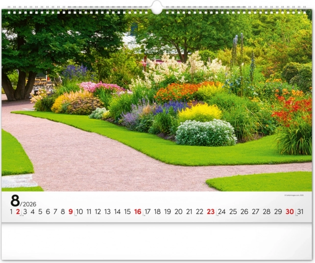 Calendrier mural Jardins 2026