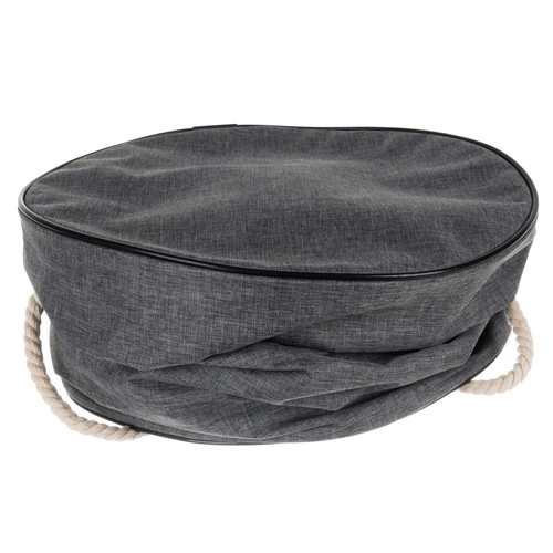 Panier à jouets gris avec tapis