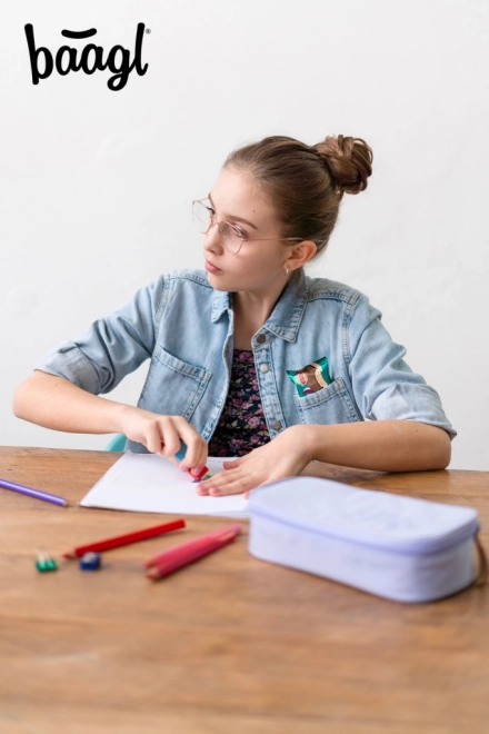 BAAGL Trousse scolaire étui Lilas