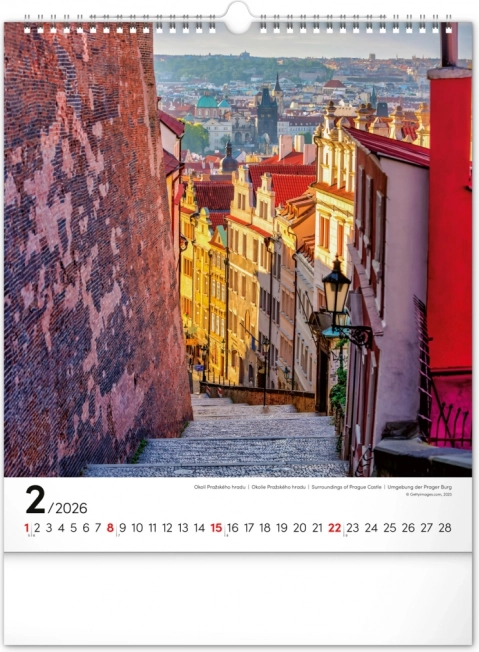 Calendrier mural Prague 2026
