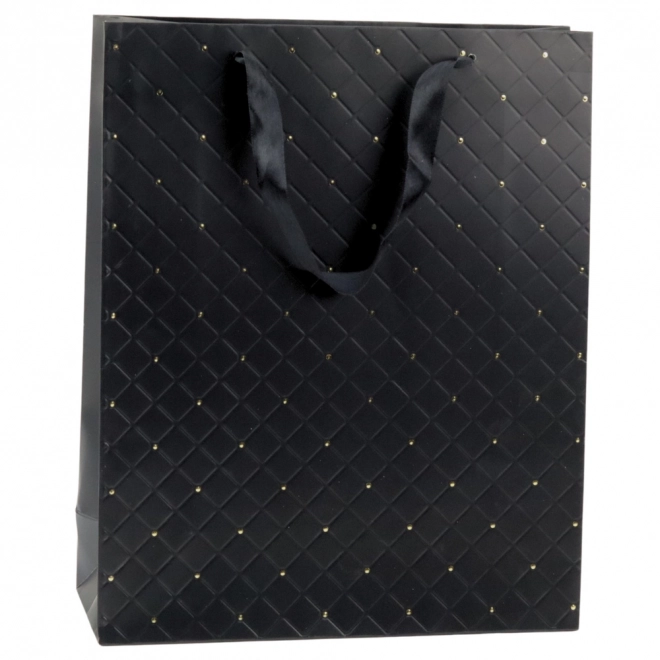 Sac cadeau noir élégant avec des pois dorés