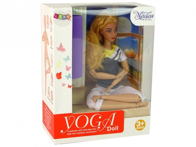 Poupée de yoga pour enfants Cheveux longs blonds