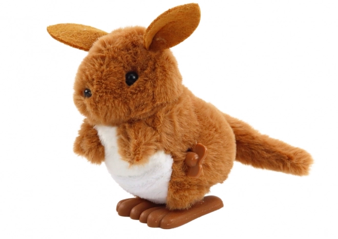 Ornement de Kangourou Sautillant en Peluche à Visser Marron