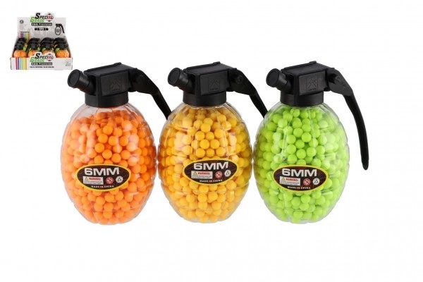 Billes pour pistolet 800pcs 6mm gomme 10cm en grenade 3 couleurs