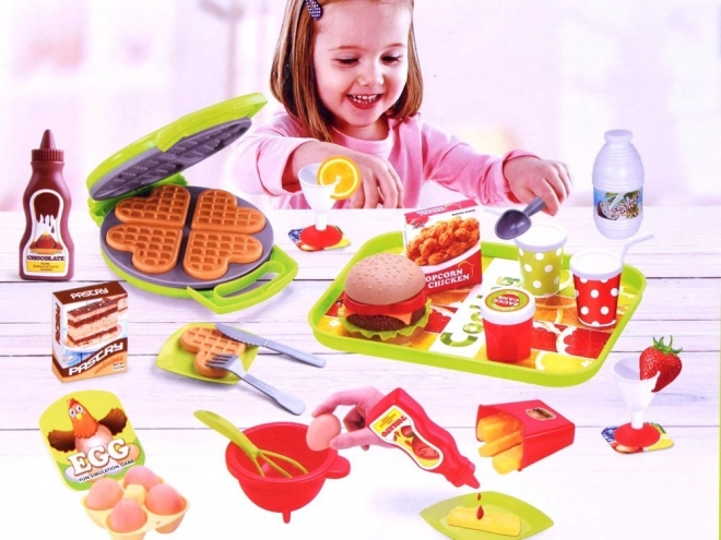 Set de cuisine pour enfants avec gaufres et accessoires