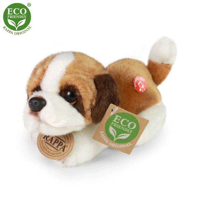 Chien en peluche allongé 15 cm éco-responsable