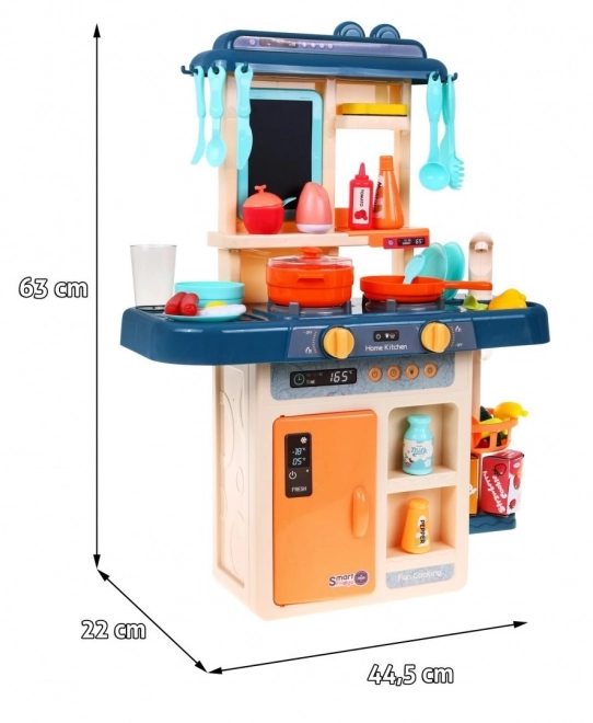 Cuisine colorée + brûleur à vapeur interactif + robinet + accessoires - 42 pièces