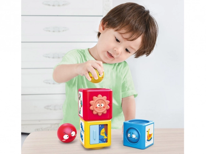 Jeu de construction coloré et tour de tri pour enfants