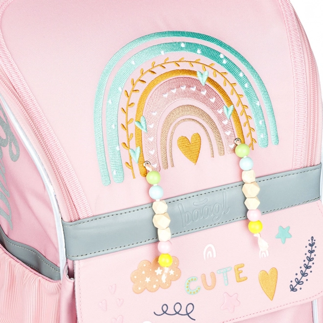 BAAGL Cartable Zippy Arc-en-ciel Rose