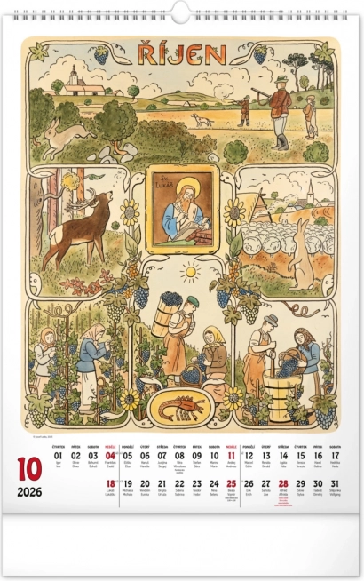 Calendrier mural Josef Lada 2026