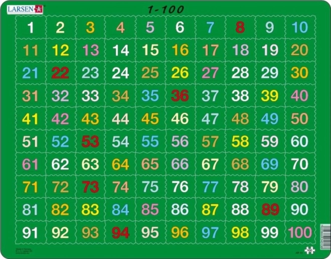 Puzzle éducatif Larsen Compter jusqu'à 100