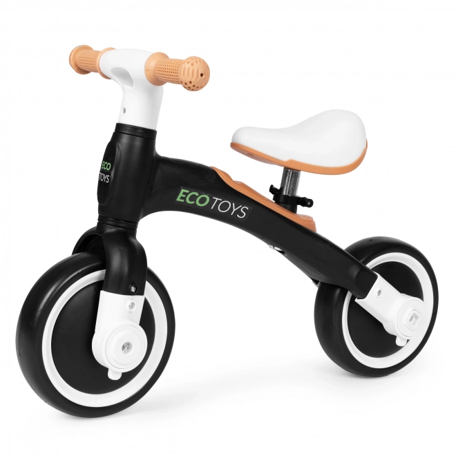 Draisienne avec pédales et roulettes latérales noires ECOTOYS