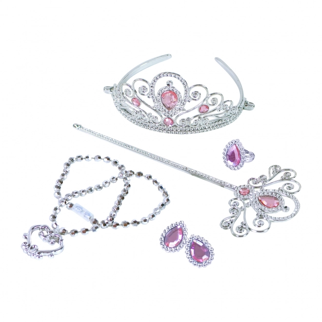 Ensemble couronne avec baguette rose