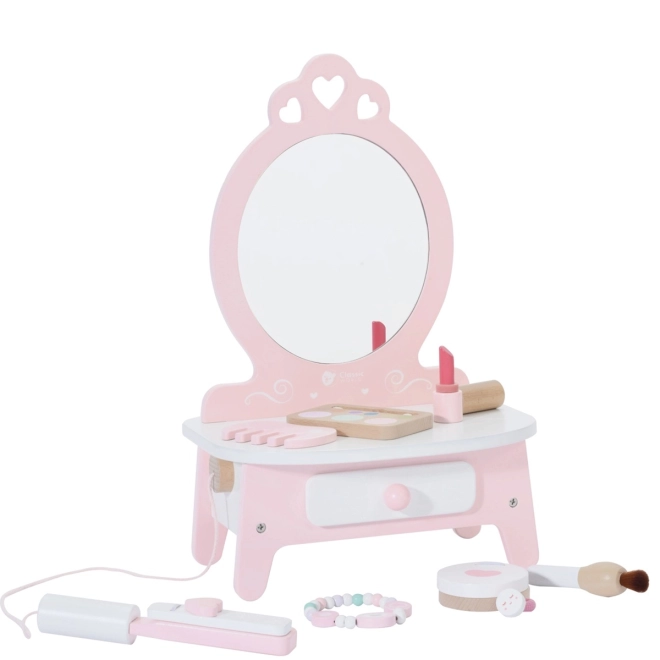 Coiffeuse en bois pour enfants avec miroir et accessoires Classic World