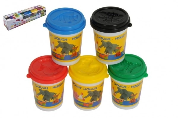 Pâte à modeler dans un pot 5 pcs mélange de couleurs dans une boîte 40x8x8cm