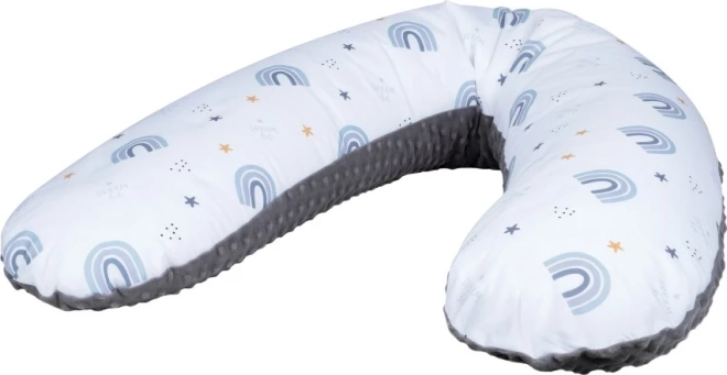 Coussin d’allaitement BUBABA Arc-en-ciel gris