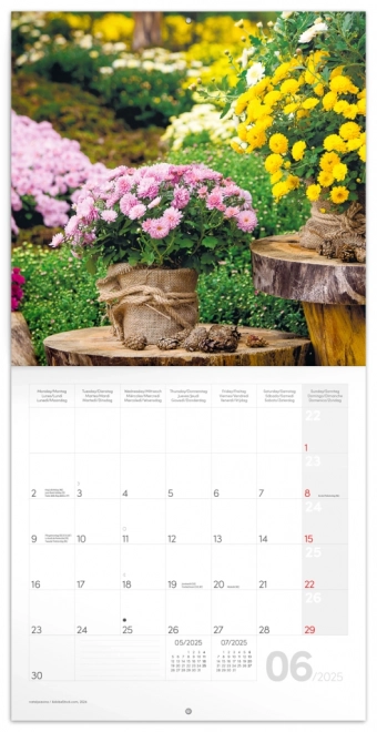 CALENDRIER DE NOTIQUES Jardins 2025, 30 x 30 cm
