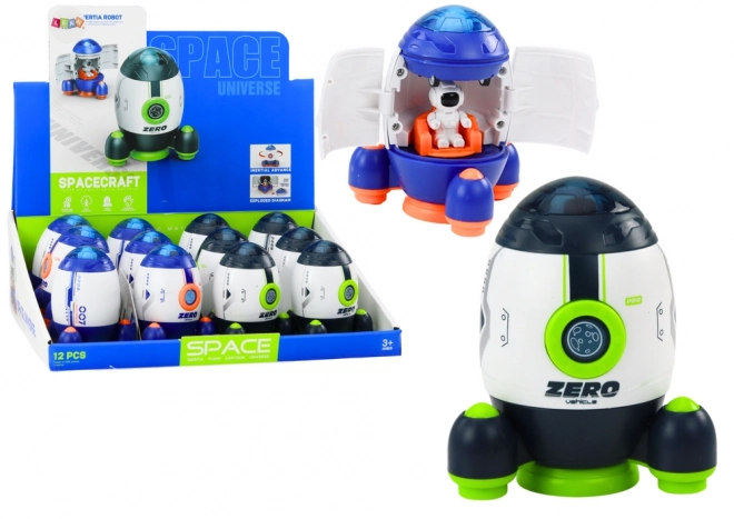 Petite fusée spatiale avec figurine et véhicule