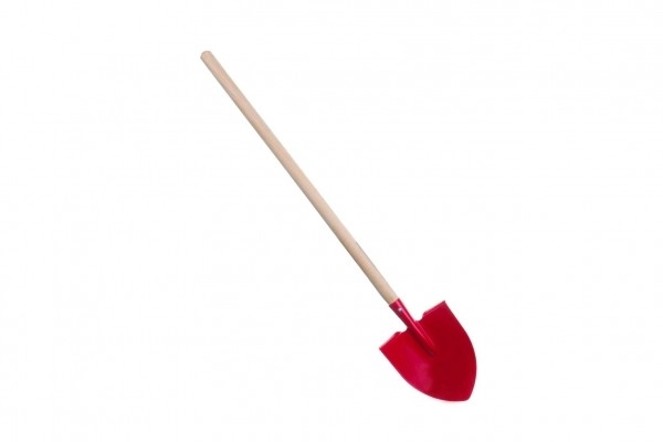 Pelle pointue rouge avec manche métal/bois 80cm outils