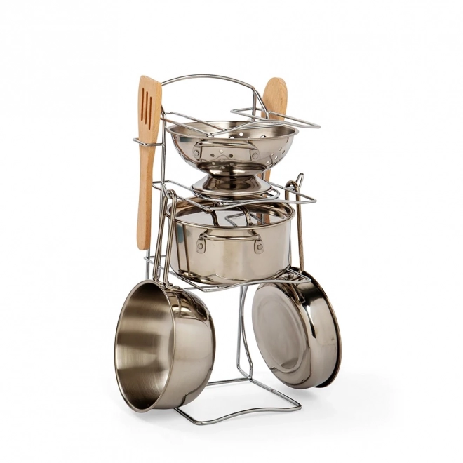 Ensemble de vaisselle pour enfants sur support Bigjigs Toys