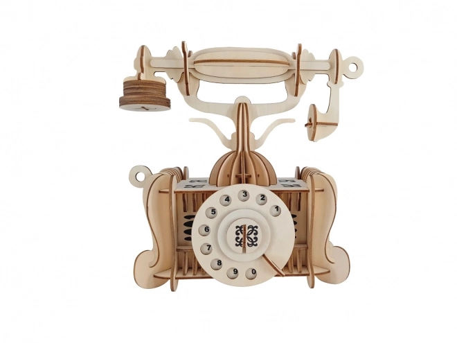 Puzzle 3D en bois téléphone ancien