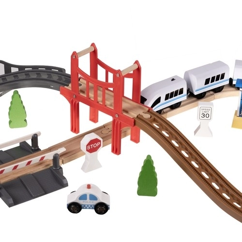 Circuit de train en bois Kruzzel 22646