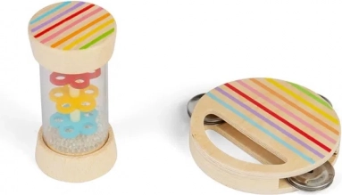 Bigjigs Toys mini ensemble bâton de pluie et tambourin