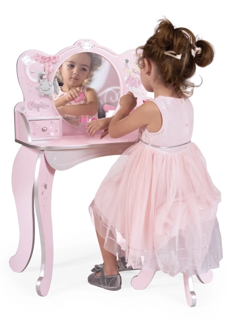 Coiffeuse en bois avec tabouret Magic Maria