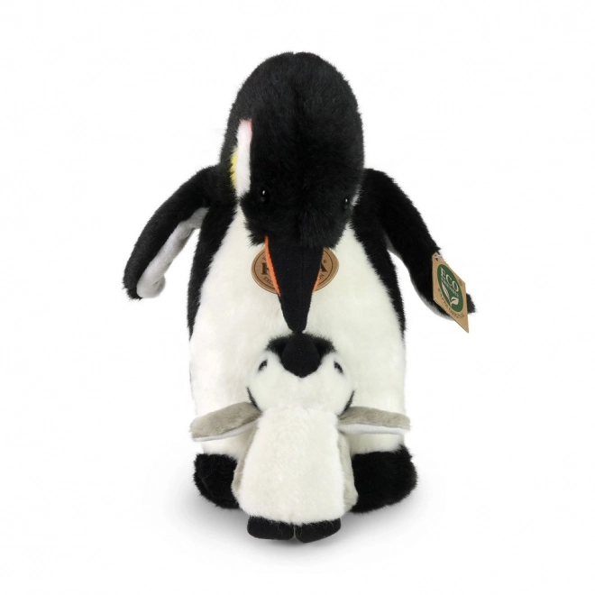 Rappa Peluche pingouin avec bébé 22 cm ÉCOLOGIQUE