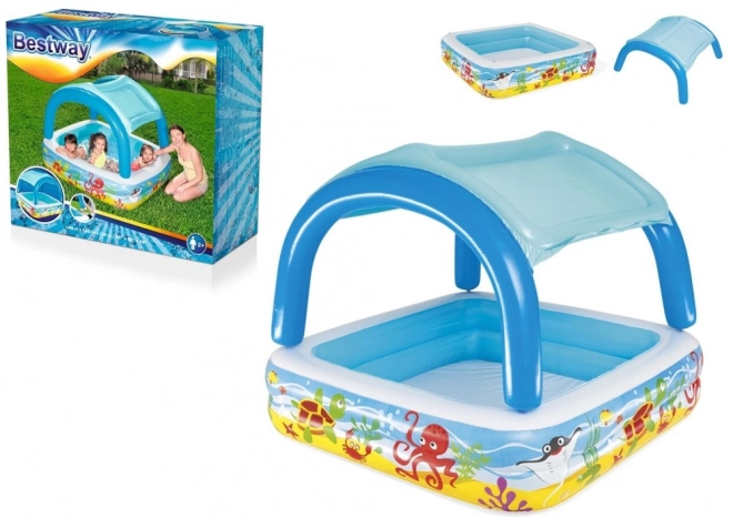 Piscine gonflable pour enfants avec abri