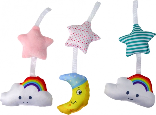 Mobile universel avec clip et jouets en peluche Rose