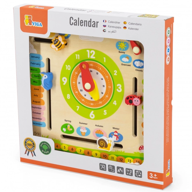 Calendrier éducatif en bois VIGA pour enfants