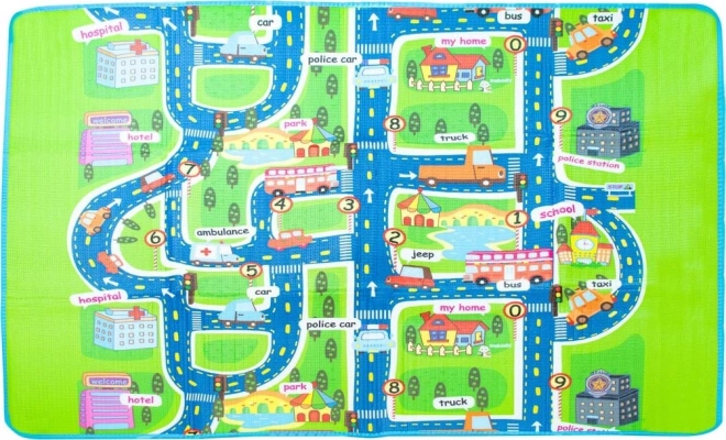 Tapis de jeu pliant pour enfants avec motif de rue 160 x 130 cm