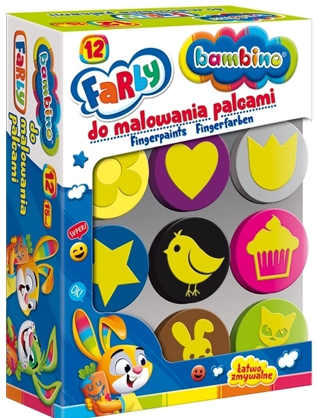 BAMBINO Peintures pour doigts 12 couleurs