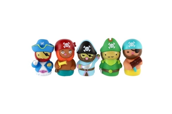 Marionnettes à doigts pirates 5 pcs en caoutchouc 6cm sur carte 16,5x20cm