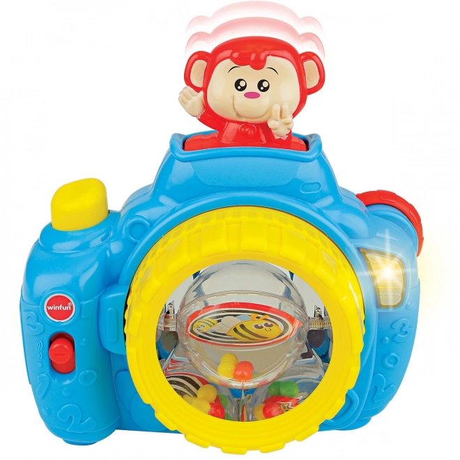 Appareil photo avec petit singe pop-up